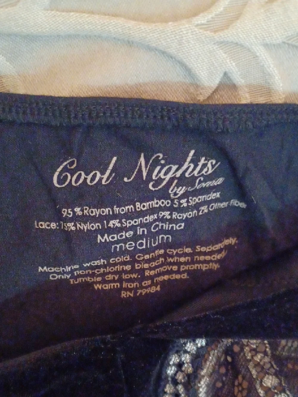Soma Cool Nights Black Lace Trim Top - Picture 4 of 4
